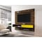 Manhattan Comfort Astor 70.86 Floating Entertainment Center, Rustic Brown and Yellow 223BMC94 - alternate 7